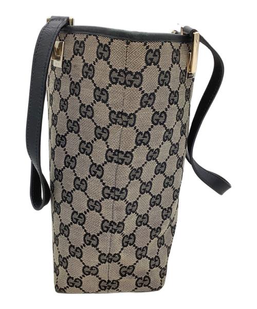 GUCCI（グッチ）GUCCI (グッチ) トートバッグ　GGキャンバス ブラック×ベージュの古着・服飾アイテム