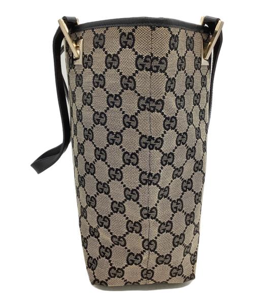 GUCCI（グッチ）GUCCI (グッチ) トートバッグ　GGキャンバス ブラック×ベージュの古着・服飾アイテム