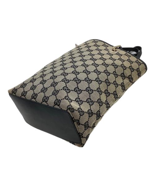 GUCCI（グッチ）GUCCI (グッチ) トートバッグ　GGキャンバス ブラック×ベージュの古着・服飾アイテム