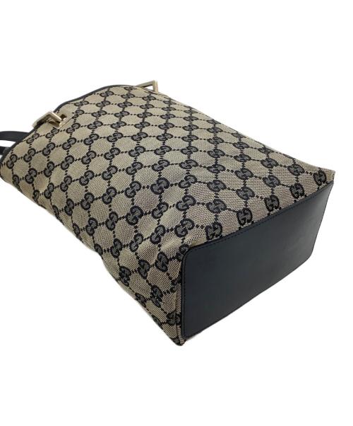 GUCCI（グッチ）GUCCI (グッチ) トートバッグ　GGキャンバス ブラック×ベージュの古着・服飾アイテム