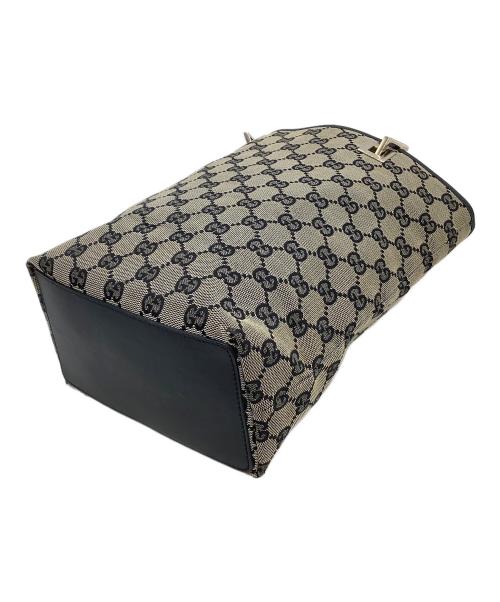 GUCCI（グッチ）GUCCI (グッチ) トートバッグ　GGキャンバス ブラック×ベージュの古着・服飾アイテム