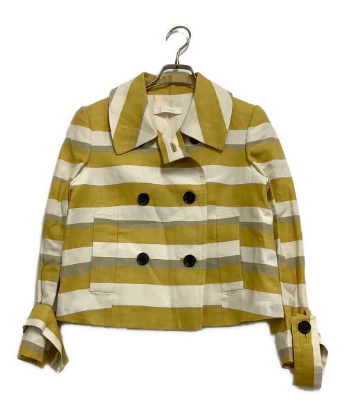 Chloe（クロエ）Chloe (クロエ) ダブルジャケット イエロー×ベージュ サイズ:34の古着・服飾アイテム