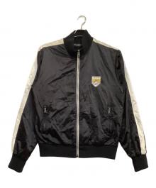 DOLCE & GABBANA（ドルチェ＆ガッバーナ）の古着「ワッペン付きトラックジャケット　CALCIO」｜ブラック×ホワイト