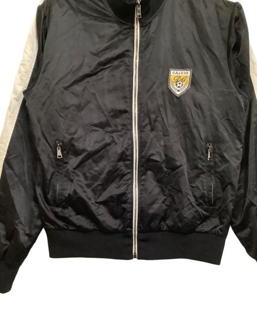 DOLCE & GABBANA（ドルチェ＆ガッバーナ）DOLCE & GABBANA (ドルチェ＆ガッバーナ) ワッペン付きトラックジャケット　CALCIO ブラック×ホワイト サイズ:50の古着・服飾アイテム