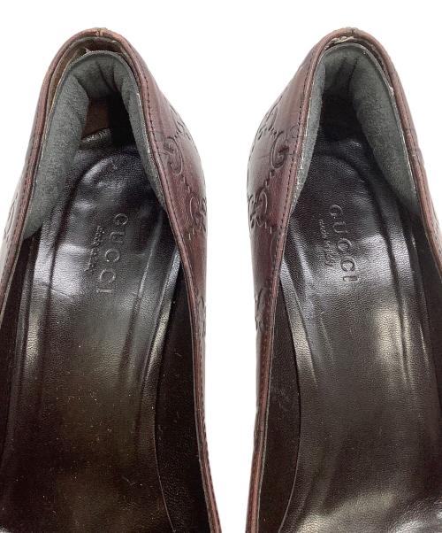 GUCCI（グッチ）GUCCI (グッチ) ヒールパンプス グッチシマ ボルドー サイズ:36の古着・服飾アイテム
