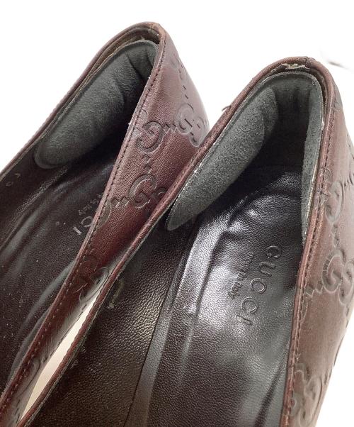 GUCCI（グッチ）GUCCI (グッチ) ヒールパンプス グッチシマ ボルドー サイズ:36の古着・服飾アイテム