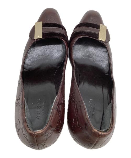 GUCCI（グッチ）GUCCI (グッチ) ヒールパンプス グッチシマ ボルドー サイズ:36の古着・服飾アイテム