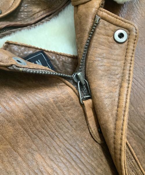 Gleeman（-）Gleeman (-) ライナー付きラムレザージャケット ブラウン サイズ:Lの古着・服飾アイテム