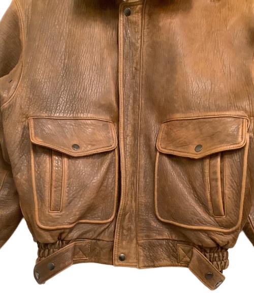 Gleeman（-）Gleeman (-) ライナー付きラムレザージャケット ブラウン サイズ:Lの古着・服飾アイテム