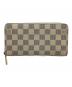 LOUIS VUITTON（ルイ ヴィトン）の古着「ラウンドファスナー財布 ダミエ・アズール」｜ホワイト