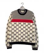 GUCCIグッチ）の古着「ニット」｜ホワイト×レッド