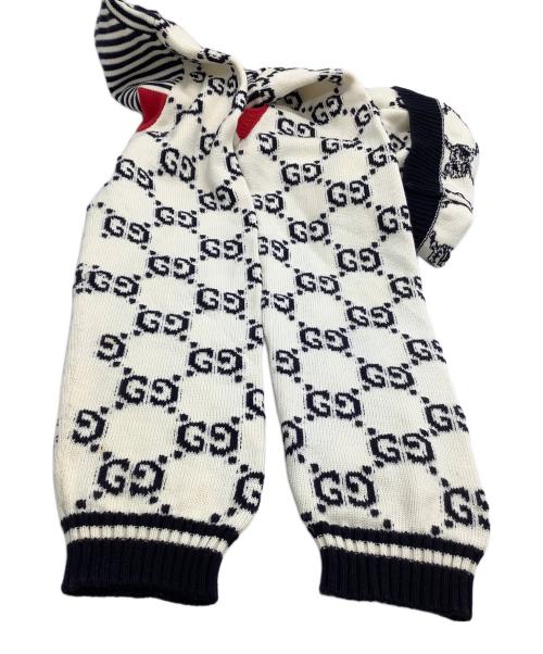 GUCCI（グッチ）GUCCI (グッチ) ニット ホワイト×レッド サイズ:XLの古着・服飾アイテム