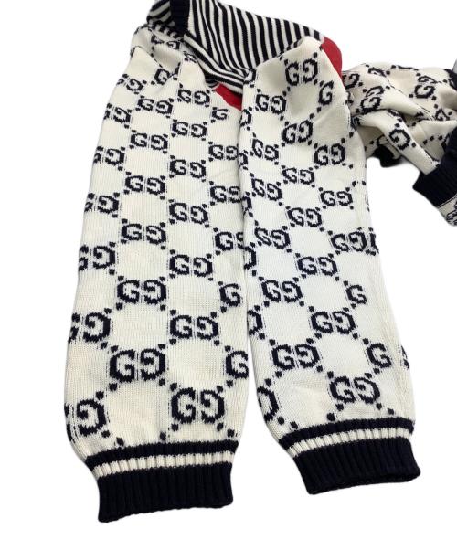 GUCCI（グッチ）GUCCI (グッチ) ニット ホワイト×レッド サイズ:XLの古着・服飾アイテム