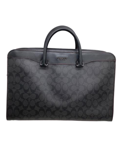 COACH（コーチ）COACH (コーチ) ビジネスバッグ シグネチャー ブラック×グレーの古着・服飾アイテム