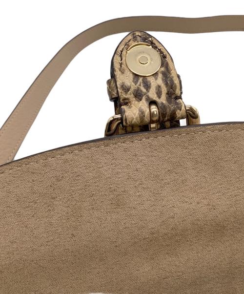 COACH（コーチ）COACH (コーチ) ショルダーバッグ シグネチャー クレオパイソン柄 ベージュの古着・服飾アイテム