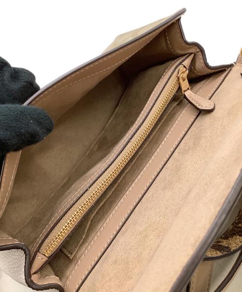 COACH（コーチ）COACH (コーチ) ショルダーバッグ シグネチャー クレオパイソン柄 ベージュの古着・服飾アイテム