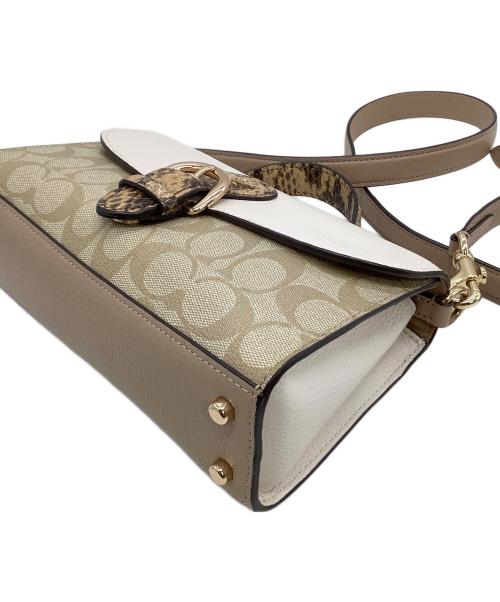 COACH（コーチ）COACH (コーチ) ショルダーバッグ シグネチャー クレオパイソン柄 ベージュの古着・服飾アイテム