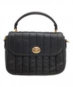 COACHコーチ）の古着「キルティングショルダーバッグ」｜ブラック