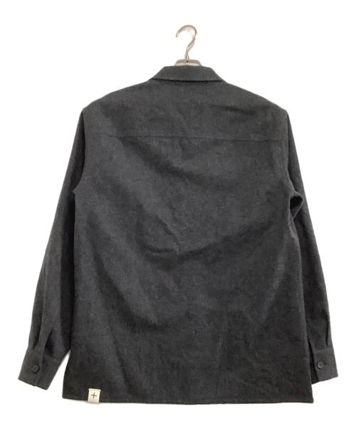 JIL SANDER+（ジルサンダープラス）JIL SANDER+ (ジルサンダープラス) ウールシャツジャケット グレー サイズ:46の古着・服飾アイテム