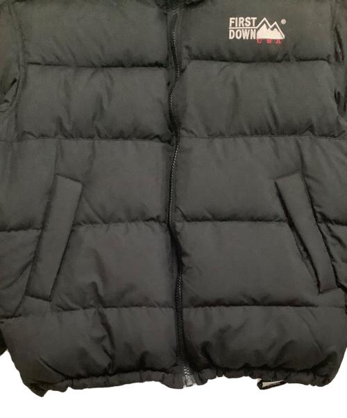 FIRST DOWN（ファーストダウン）FIRST DOWN (ファーストダウン) リバーシブルダウンジャケット ブラック×グレー サイズ:Mの古着・服飾アイテム