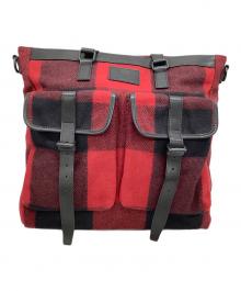 BURBERRY BLACK LABEL（バーバリーブラックレーベル）の古着「トートバッグ」｜レッド×ブラック