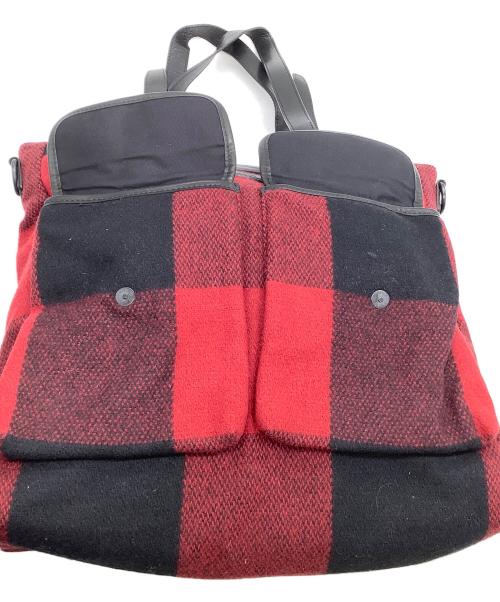 BURBERRY BLACK LABEL（バーバリーブラックレーベル）BURBERRY BLACK LABEL (バーバリーブラックレーベル) トートバッグ レッド×ブラックの古着・服飾アイテム