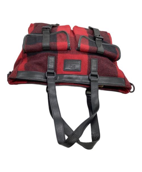 BURBERRY BLACK LABEL（バーバリーブラックレーベル）BURBERRY BLACK LABEL (バーバリーブラックレーベル) トートバッグ レッド×ブラックの古着・服飾アイテム