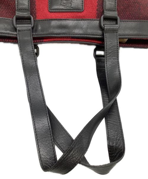 BURBERRY BLACK LABEL（バーバリーブラックレーベル）BURBERRY BLACK LABEL (バーバリーブラックレーベル) トートバッグ レッド×ブラックの古着・服飾アイテム
