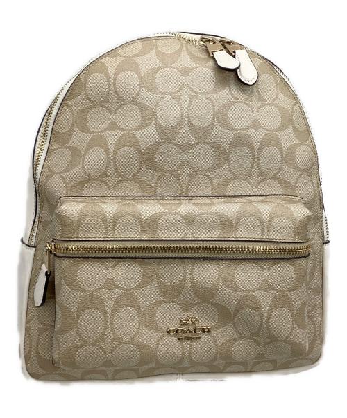COACH（コーチ）COACH (コーチ) リュック　シグネチャー ベージュの古着・服飾アイテム