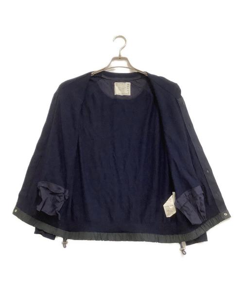 sacai（サカイ）sacai (サカイ) 薄手カーディガン　ドローコードウールセーター ネイビー サイズ:1の古着・服飾アイテム