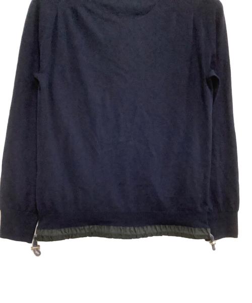 sacai（サカイ）sacai (サカイ) 薄手カーディガン　ドローコードウールセーター ネイビー サイズ:1の古着・服飾アイテム