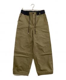 sacai（サカイ）の古着「スラックス　22SS コットンリネンドローストリングパンツ」｜オリーブ