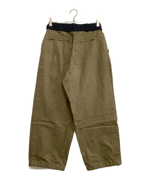 sacai（サカイ）sacai (サカイ) スラックス　22SS コットンリネンドローストリングパンツ オリーブ サイズ:1の古着・服飾アイテム