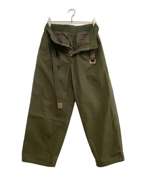 sacai（サカイ）sacai (サカイ) カーゴパンツ　コットン ウェザーミックスドロストパンツ カーキ サイズ:1の古着・服飾アイテム