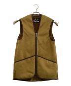 Barbourバブアー）の古着「パイルライナーフロントジップ　warm pile waistcoat zip-in liner」｜ブラウン