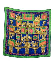 HERMES（エルメス）の古着「シルクスカーフ torana」｜グリーン×ブルー