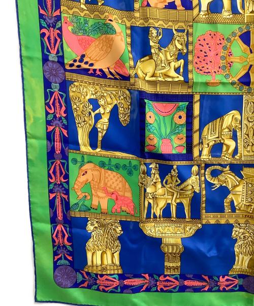 HERMES（エルメス）HERMES (エルメス) シルクスカーフ torana グリーン×ブルーの古着・服飾アイテム