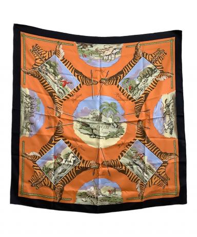 HERMES エルメス カレ90 LA CHASSE A TIR 大判スカーフ 中古・古着通販】HERMES (エルメス) 大判スカーフ カレ90/La Chasse en