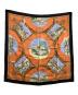 HERMES（エルメス）の古着「大判スカーフ カレ90/La Chasse en Afrique」｜オレンジ×ブラック
