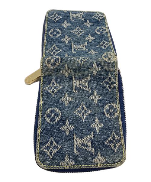 LOUIS VUITTON（ルイ ヴィトン）LOUIS VUITTON (ルイ ヴィトン) ラウンドファスナー財布　モノグラム・デニム　ミニジッピーウォレット ネイビーの古着・服飾アイテム