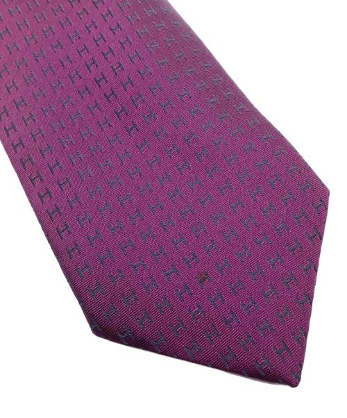 HERMES（エルメス）HERMES (エルメス) 総柄ネクタイ パープル サイズ:表記なしの古着・服飾アイテム