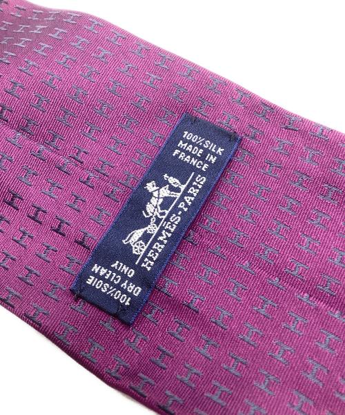 HERMES（エルメス）HERMES (エルメス) 総柄ネクタイ パープル サイズ:表記なしの古着・服飾アイテム