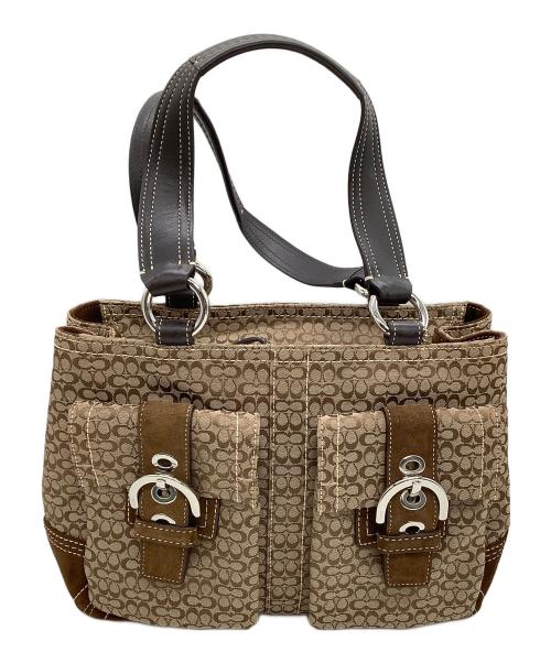 COACH（コーチ）COACH (コーチ) ハンドバッグ シグネチャー ベージュの古着・服飾アイテム