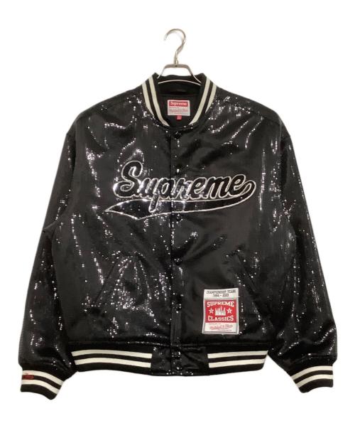SUPREME（シュプリーム）SUPREME (シュプリーム) MITCHELL & NESS (ミッチェルアンドネス) コーチジャケット　SEQUIN VARSITY JACKET ブラック サイズ:Lの古着・服飾アイテム