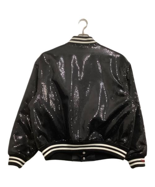 SUPREME（シュプリーム）SUPREME (シュプリーム) MITCHELL & NESS (ミッチェルアンドネス) コーチジャケット　SEQUIN VARSITY JACKET ブラック サイズ:Lの古着・服飾アイテム
