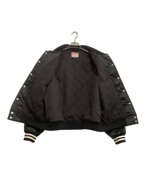 SUPREME（シュプリーム）SUPREME (シュプリーム) MITCHELL & NESS (ミッチェルアンドネス) コーチジャケット　SEQUIN VARSITY JACKET ブラック サイズ:Lの古着・服飾アイテム