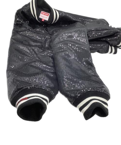 SUPREME（シュプリーム）SUPREME (シュプリーム) MITCHELL & NESS (ミッチェルアンドネス) コーチジャケット　SEQUIN VARSITY JACKET ブラック サイズ:Lの古着・服飾アイテム