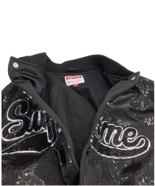 SUPREME（シュプリーム）SUPREME (シュプリーム) MITCHELL & NESS (ミッチェルアンドネス) コーチジャケット　SEQUIN VARSITY JACKET ブラック サイズ:Lの古着・服飾アイテム