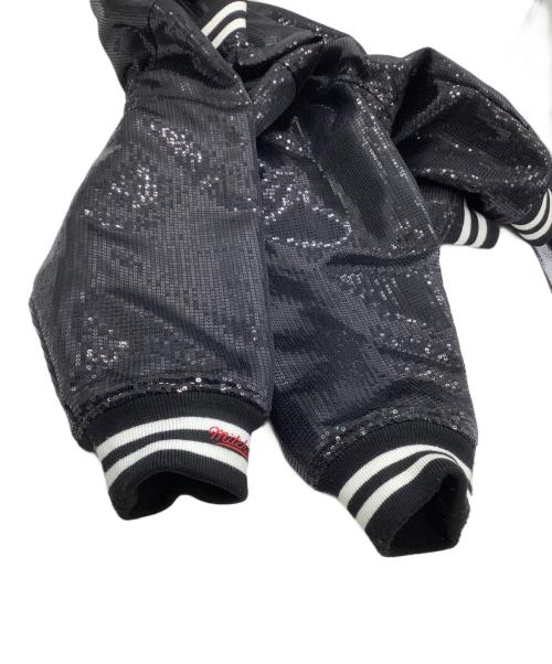SUPREME（シュプリーム）SUPREME (シュプリーム) MITCHELL & NESS (ミッチェルアンドネス) コーチジャケット　SEQUIN VARSITY JACKET ブラック サイズ:Lの古着・服飾アイテム