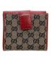 GUCCI (グッチ) 2つ折り財布 GG レッド×ブラウン：6000円